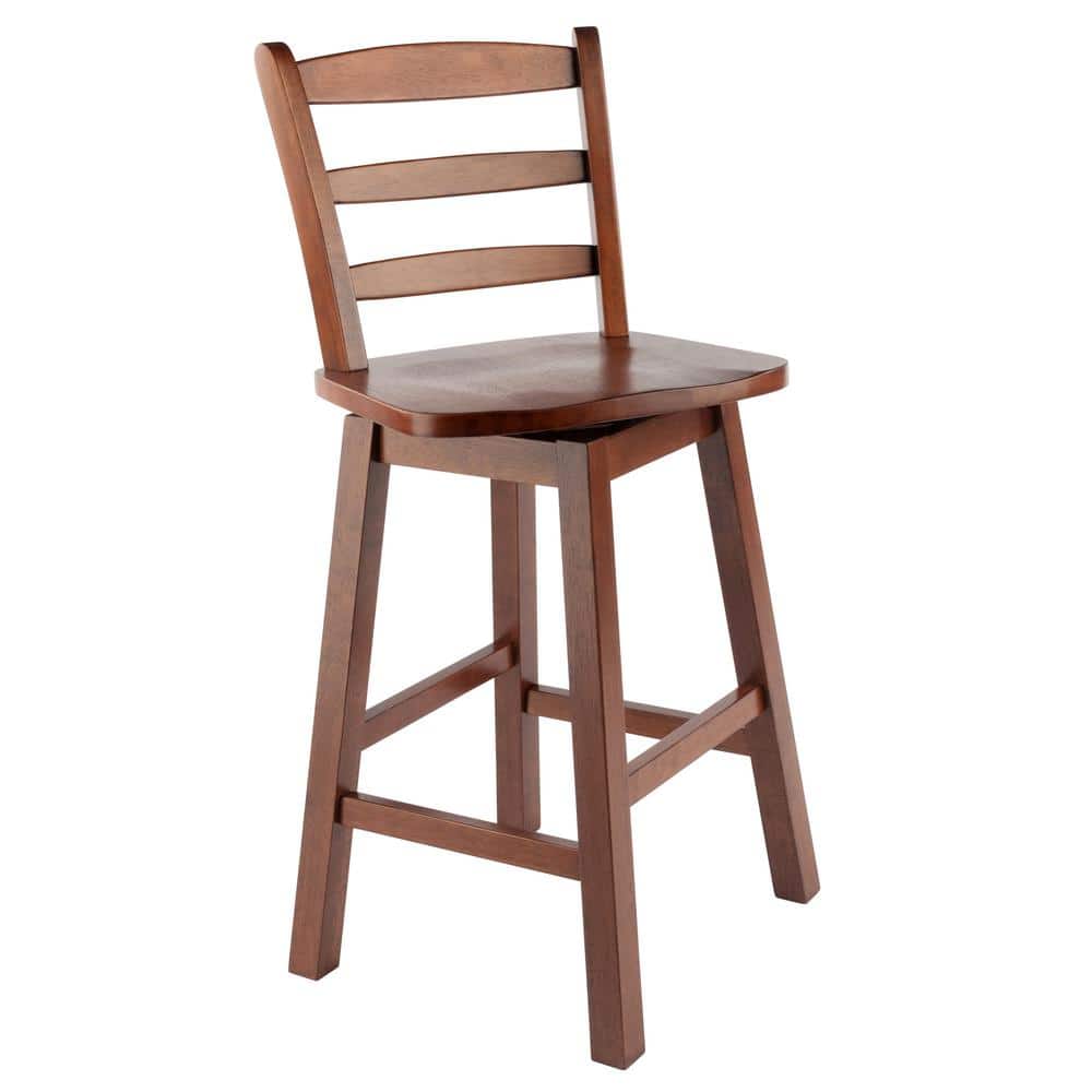 Scalera 24" Walnut Wood Swivel Counter Stool
