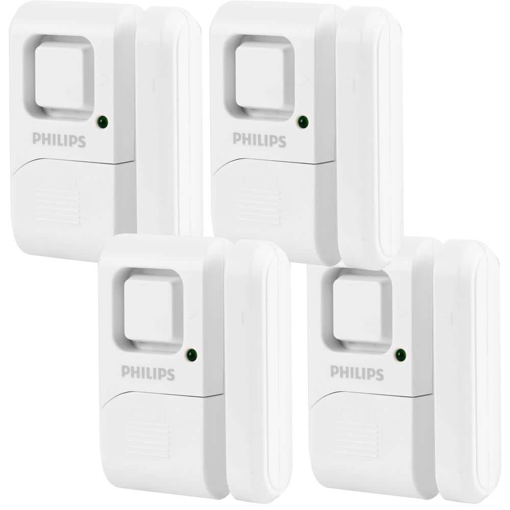 Battery Operated Magnetic Wireless Door/Window Alarm (4-Pack)