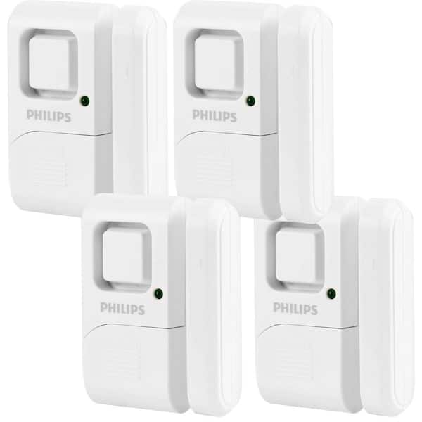 Philips Battery Operated Magnetic Wireless Door/Window Alarm (4-Pack)