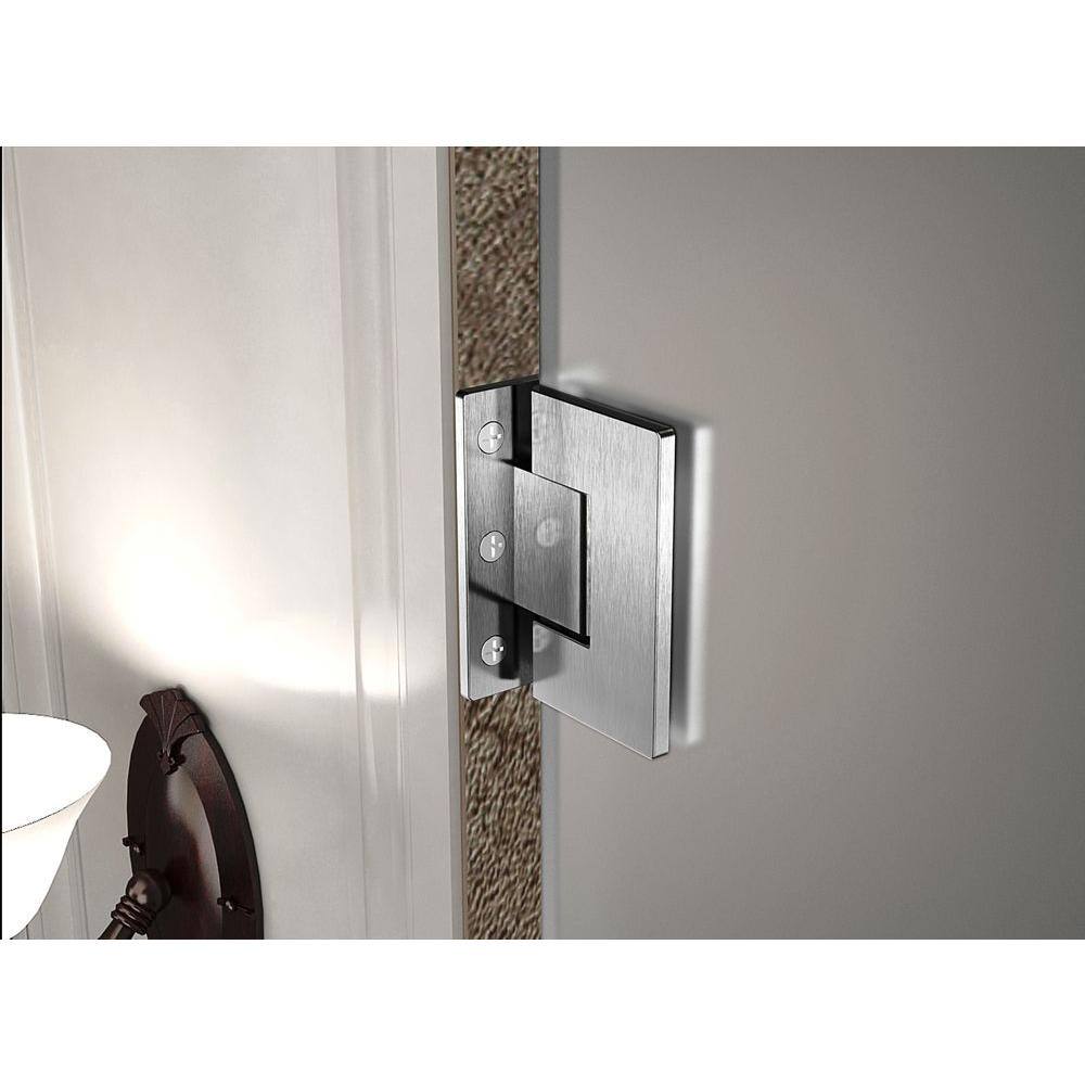 Nautis GS 41" x 72" Brushed Stainless Steel Frameless Hinged Shower Door