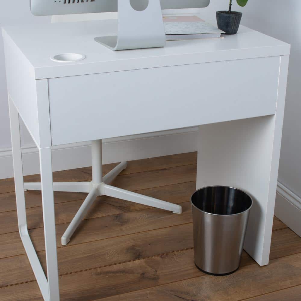 Stainless Steel 3-Piece Bathroom Set with Trash Can, Brush, and Plunger