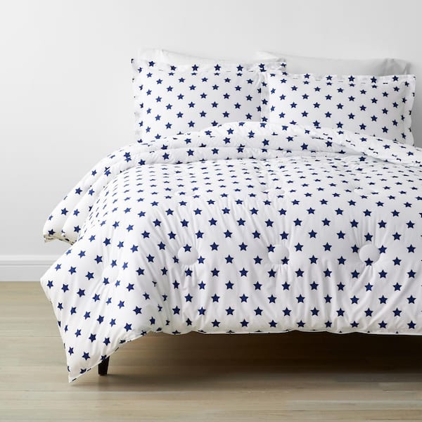 The Company Store Stars Blue Full/Queen Organic Cotton Percale Comforter