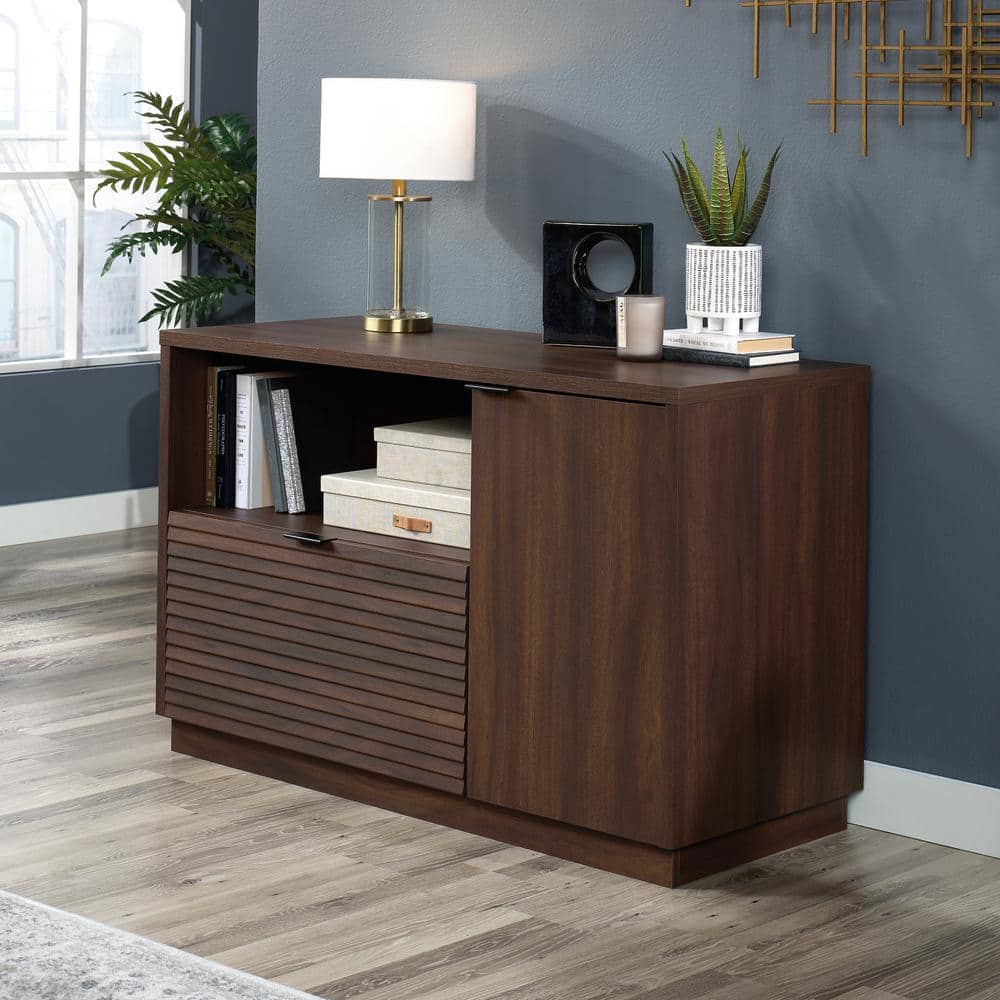 Englewood Spiced Mahogany Lateral File Credenza with Adjustable Shelf