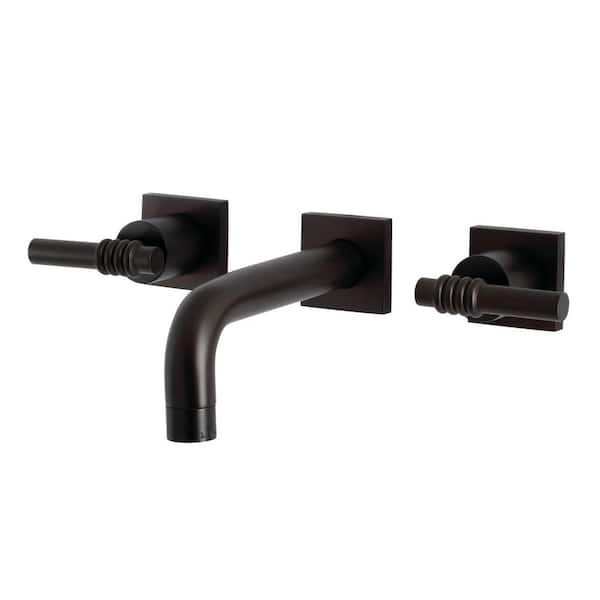 Kingston Brass Milano 2-Handle Wall-Mount Bathroom Faucets in Oil Rubbed Bronze