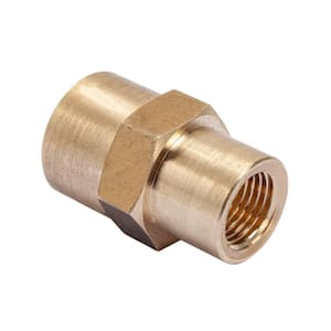 1/4 in. FIP x 1/8 in. FIP Brass Pipe Reducing Coupling Fitting (5-Pack)