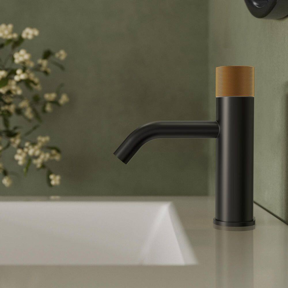 7 in. Height Modern 1-Handle Single Hole Bathroom Faucet with Anti-Slip Handle in 2-Tone Matte Black and Brushed Gold price history on PriceWatchPro