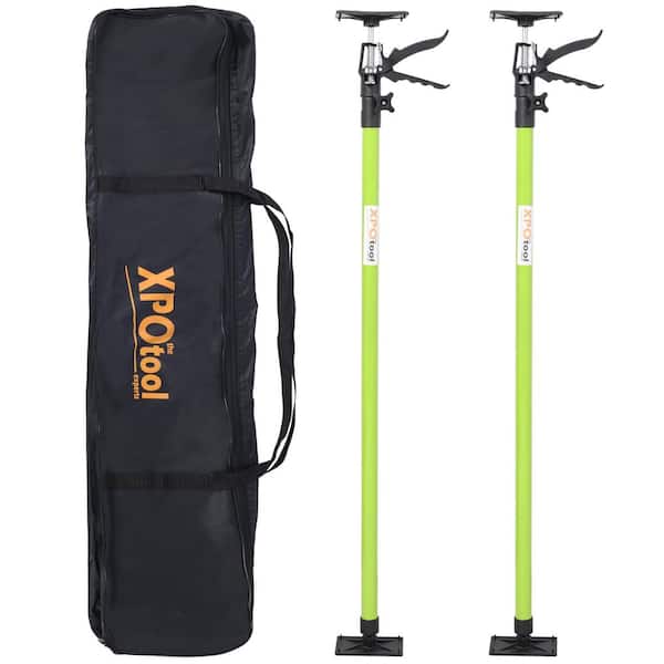 2-Pack Green Steel Adjustable Support Pole Jack Post Hand Support System, Extends from 45 in. to 114 in. with Carrry Bag