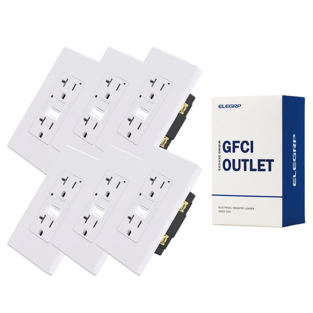20 AMP 125V Duplex Tamper Resistant Self-Test GFCI Outlet with Night Light w/Screwless Wall Plate UL Listed WH (6-Pack) price history on PriceWatchPro