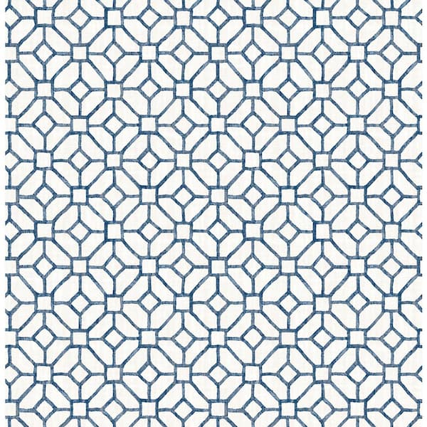 Brewster Gigi Navy Geometric Navy Wallpaper Sample