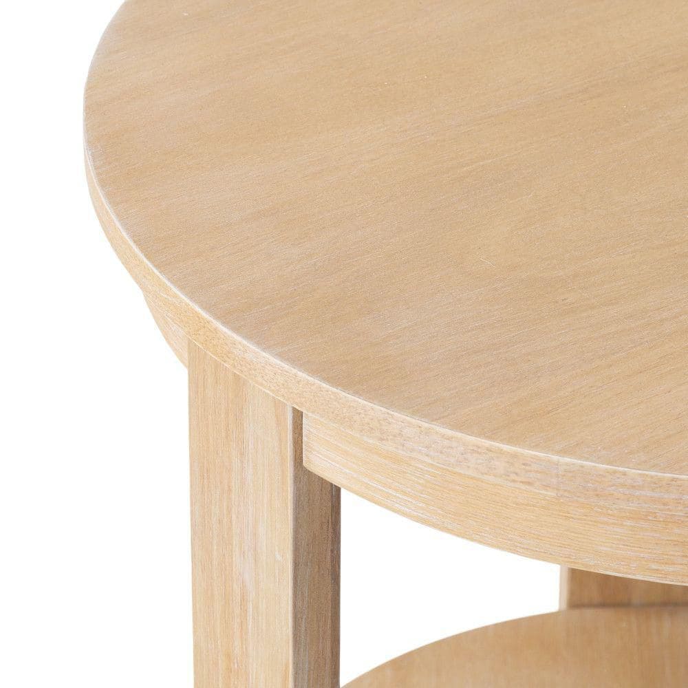 Foxford 22 in. Natural Round Wood End Table - thumbnail 6