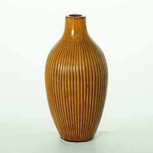 12.5" Amber Textured Bud Vase