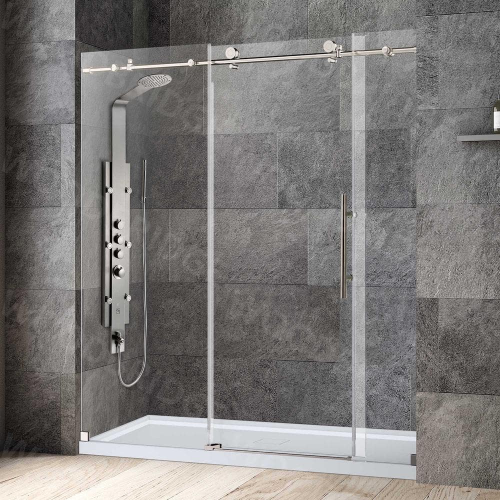 WOODBRIDGE 72 in. W x 76 in. H Frameless Sliding Shower Door with