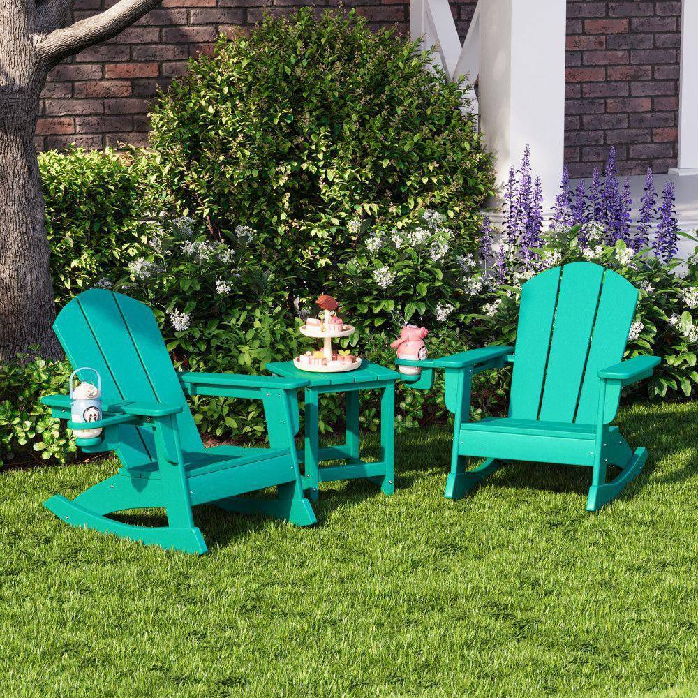 Turquoise Polywood Rocking Chair WESTIN OUTDOOR Children's Laguna Turquoise All Weather Poly Plastic 3 ...