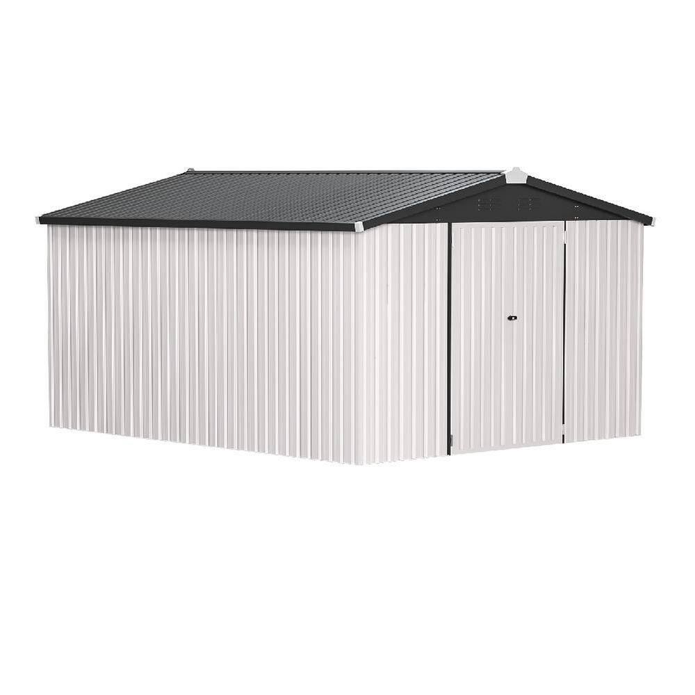 10 ft. W x 14 ft. D Metal Shed with Double Lockable Door in White (140 sq. ft. ) price history on PriceWatchPro