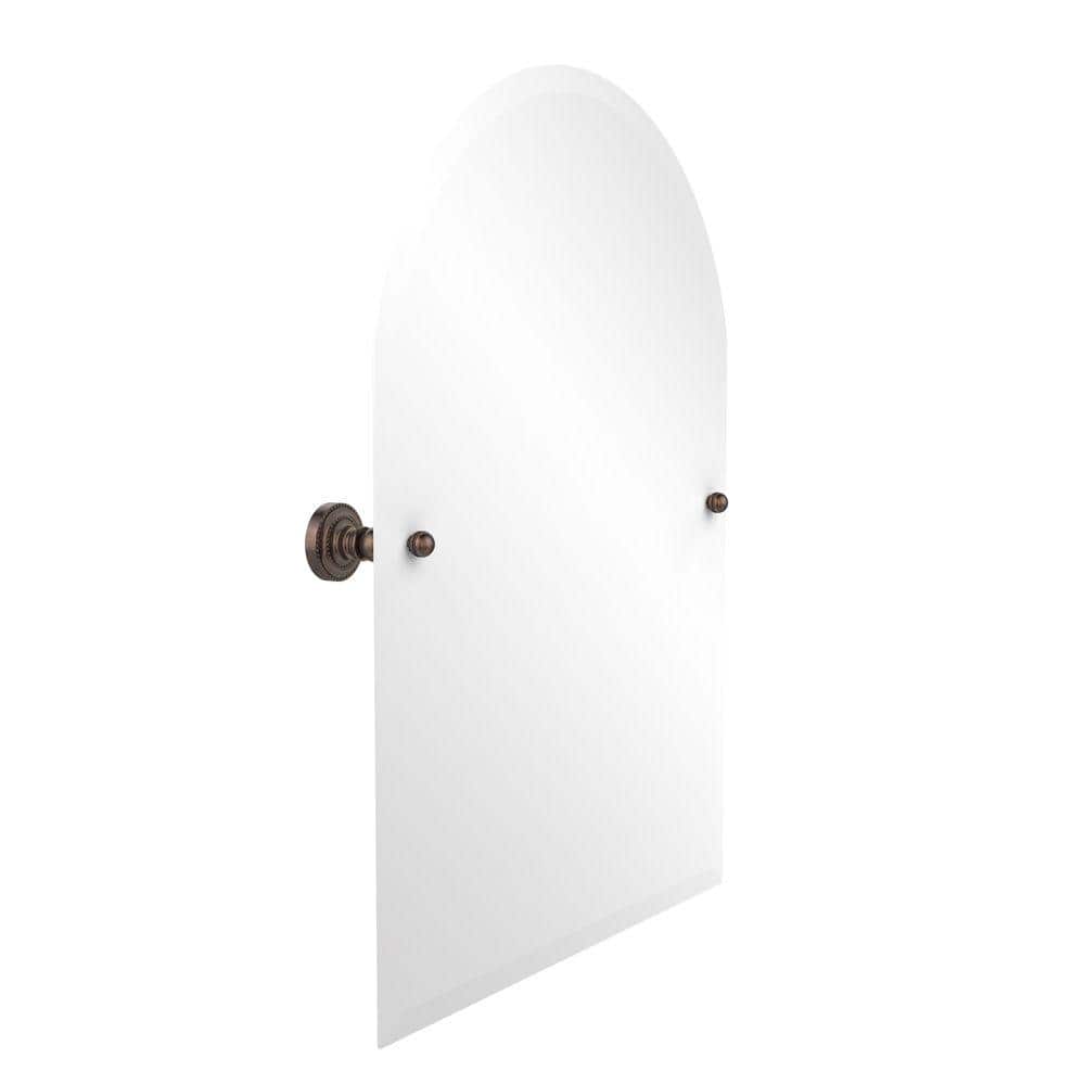 Allied Brass Dottingham Collection 21 in. x 29 in. Frameless Arched Top Single Tilt Mirror with