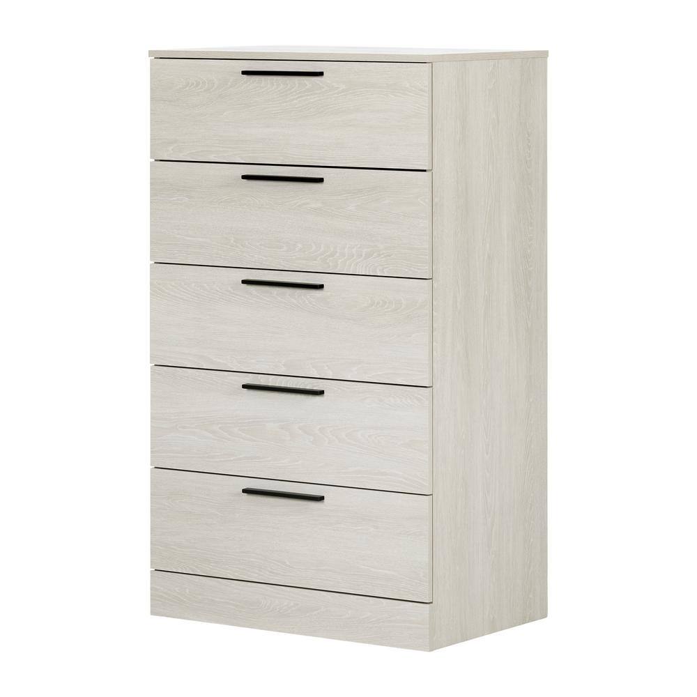 Winter Oak 5-Drawer Modern Tall Chest