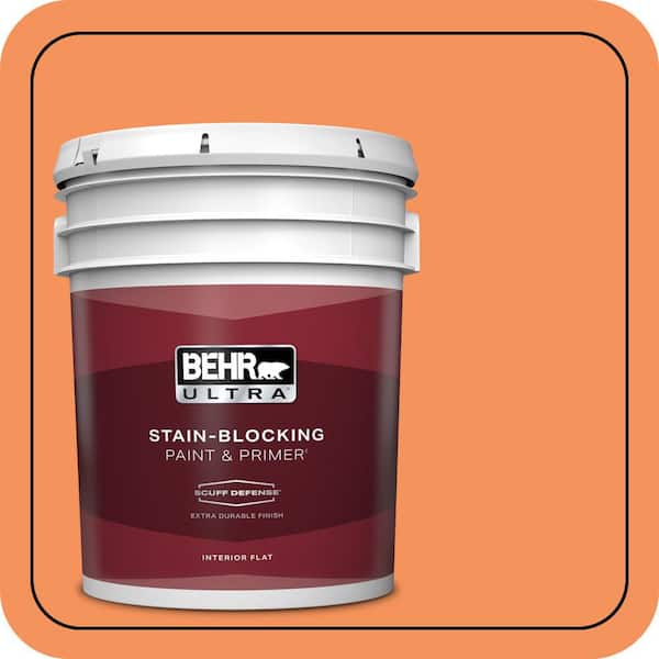 BEHR ULTRA 5 gal. #240B-5 Candied Yam Extra Durable Flat Interior Paint & Primer