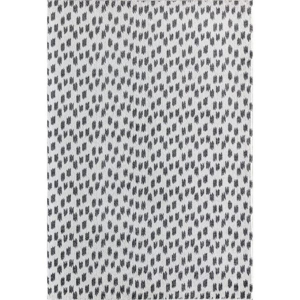 Isaac Mizrahi Callum Seeing Spots 5'0"x7'0" Contemporary White Area Rug
