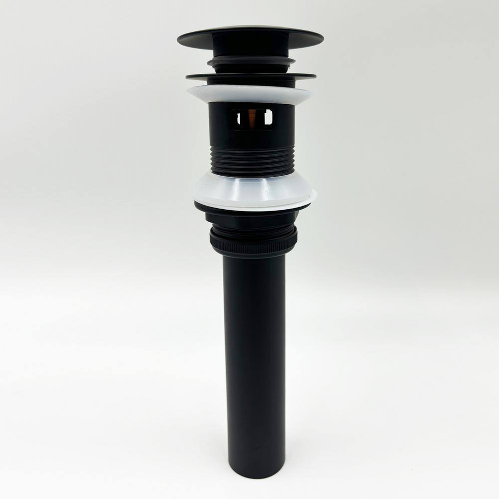 Matte Black Single Handle Waterfall Bathroom Faucet with Pop-Up Drain