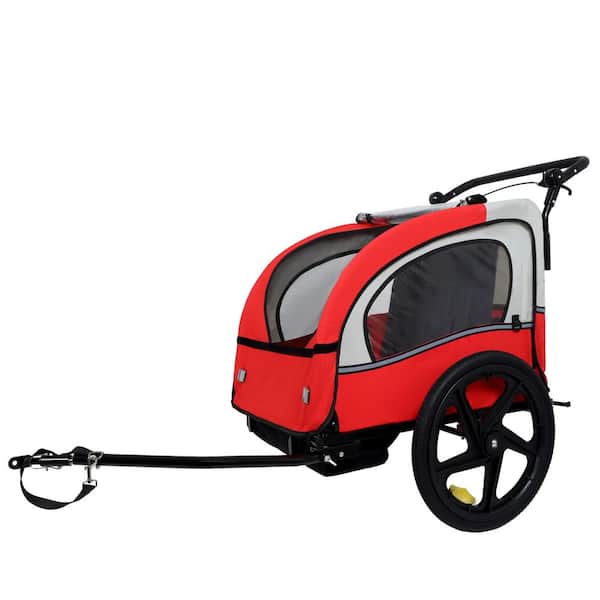 Unbranded 2-in-1 Child Bike Trailer and Jogger Stroller-Foldable 2-Seater  with 5-Point Safety Harness for Toddlers and Kids Tool-22