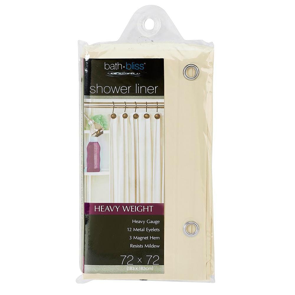 Beige Heavy-Duty PVC Shower Curtain Liner with Grommets