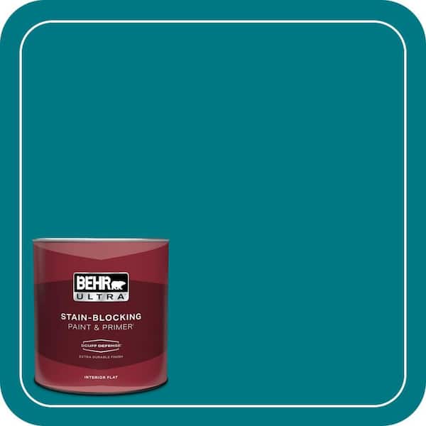 BEHR ULTRA 1 qt. #P470-7 The Real Teal Extra Durable Flat Interior Paint & Primer