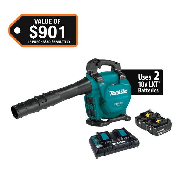 18V Cordless Leaf Blower/Vacuum For Makita Batteries, 5.0Ah Li-Ion Battery Included, Blue