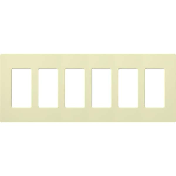 Claro 6-Gang Almond Decorator/Rocker Plastic Wall Plate, Almond (CW-6-AL)