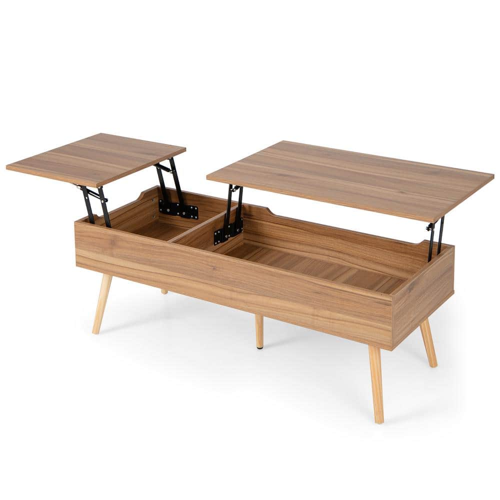 Costway 47 in. Brown Lift Top Rectangle Wood Coffee Table