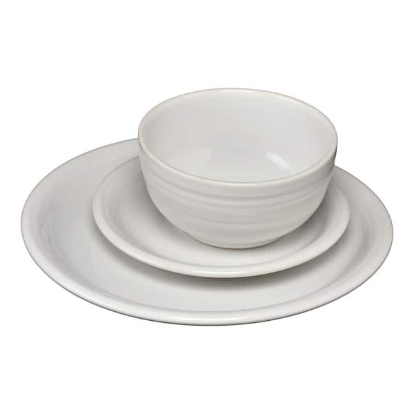 Fiesta 3-Piece Casual White Ceramic Dinnerware Set (Service for 1)