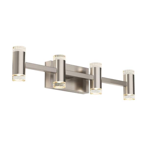 Mist 26.3 in. 4-Light Brushed Nickel 5CCT Integrated LED Vanity Light