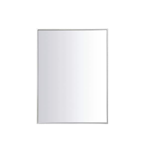 Unbranded Timeless Home 27 in. W x 36 in. H Contemporary Metal Framed Rectangle Silver Mirror
