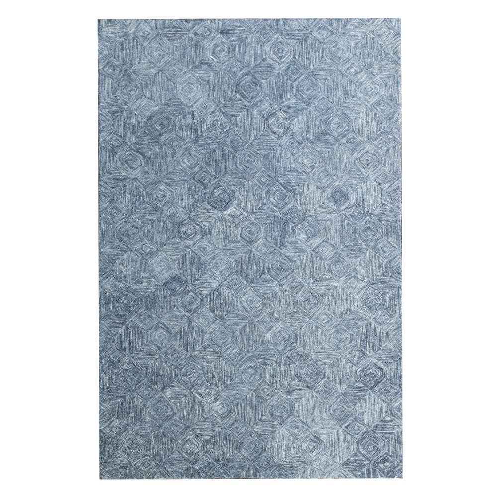 Adare Blue 7 ft. x 9 ft. Painterly Polyester Area Rug