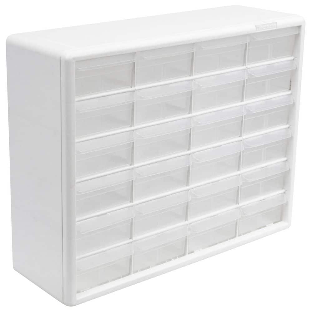 24-Compartment Drawer Small Parts Organizer Hardware Storage, 20 in. W x 6 3/8 in. D x 15 13/16 in. H, White (1-Pack) price history on PriceWatchPro