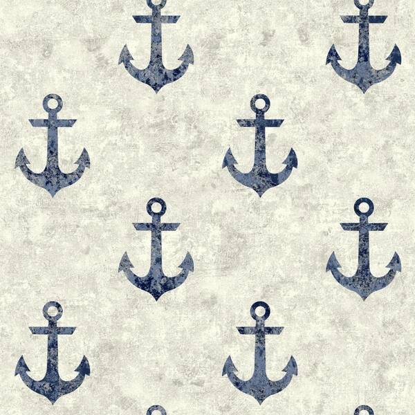 York Wallcoverings Nautical Living Anchor Away Wallpaper