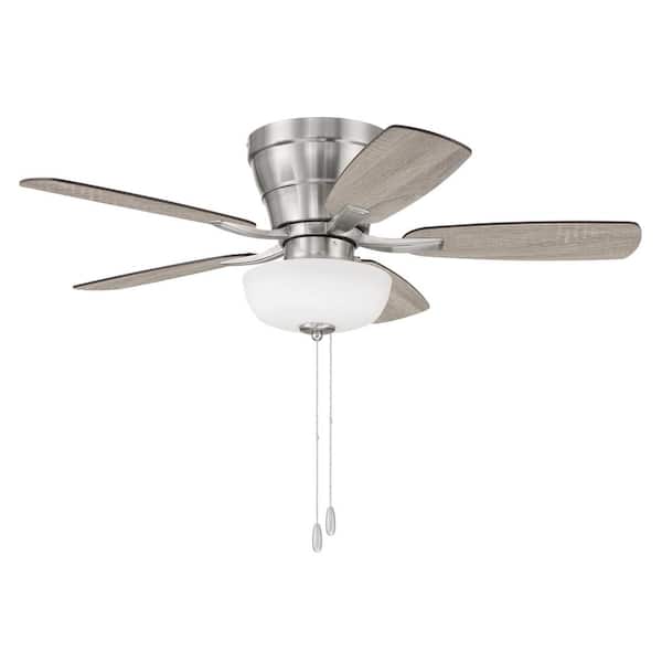 Wheeler 2-Light Bowl 42 in. Indoor Brushed Polished Nickel Finish Ceiling Fan with LED Bulbs Included