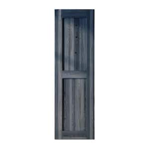 28 in. x 84 in. H-Frame Navy Solid Natural Pine Wood Panel Interior Sliding Barn Door Slab with H-Frame