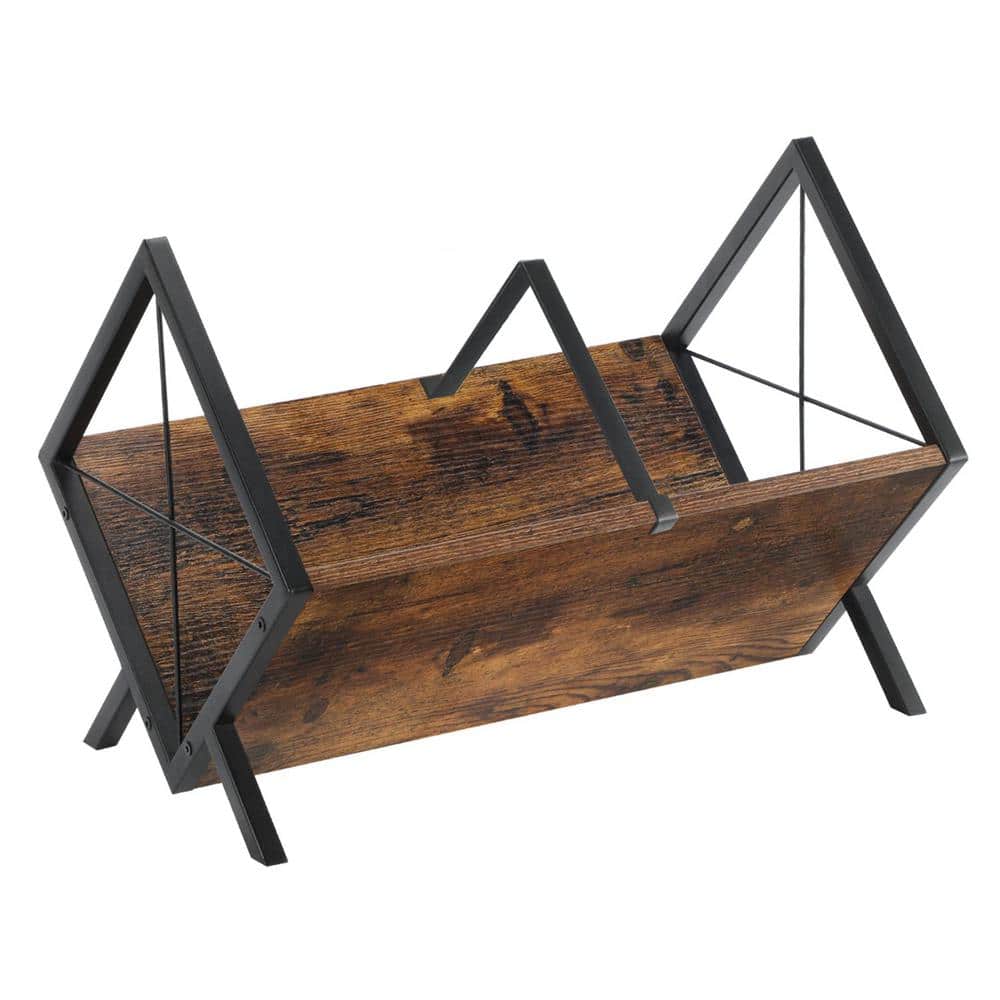 Brown 80-100 LP Vinyl Record Storage Rack, Retro Style Magazine Rack, Vinyl