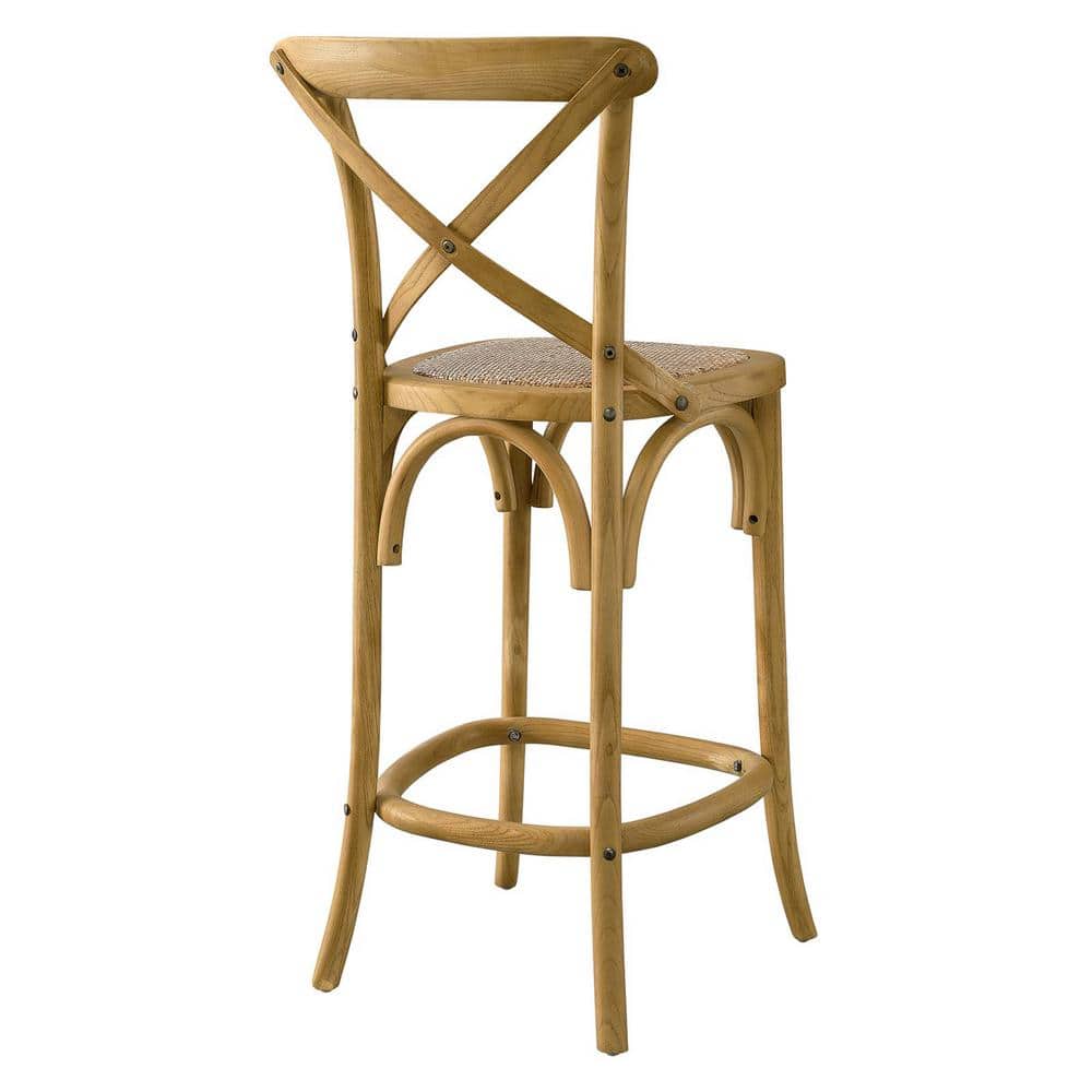 Charmwood Elm and Rattan 19" Counter Stool in Natural