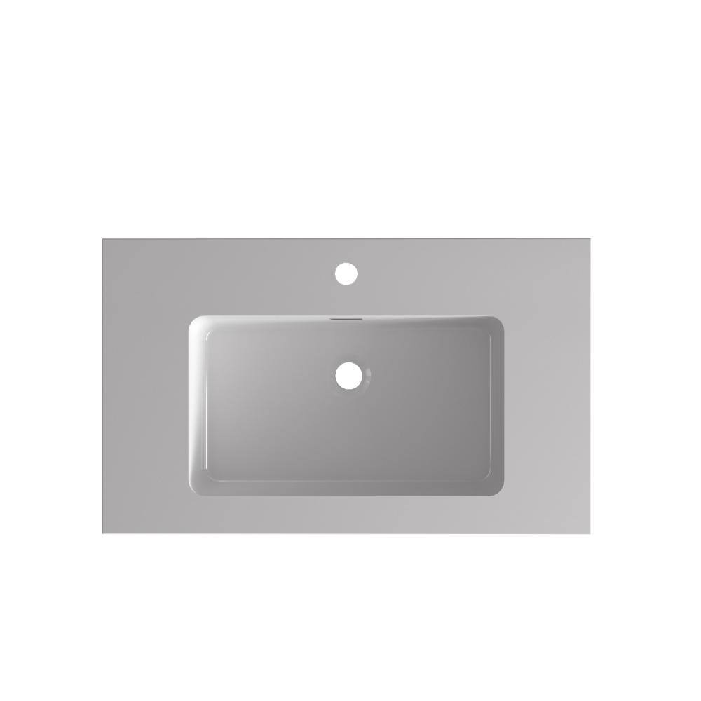 36 in. Solid Surface Bathroom Sink in White with Integrated Bowl price history on PriceWatchPro