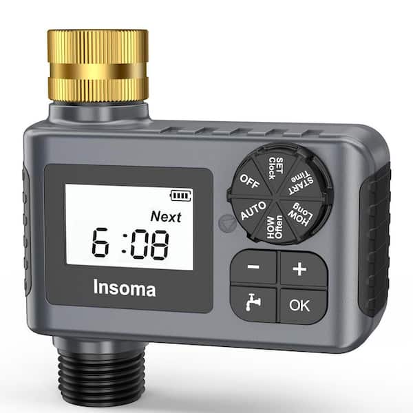 Water Timer for Outdoor Garden Hose, Automatic Hose Timer with Rain Delay and Manual Mode, Battery Not Included