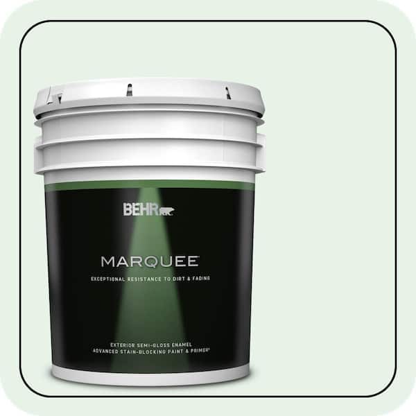 BEHR MARQUEE 5 gal. #470C-1 Mint Fizz Semi-Gloss Enamel Exterior Paint & Primer