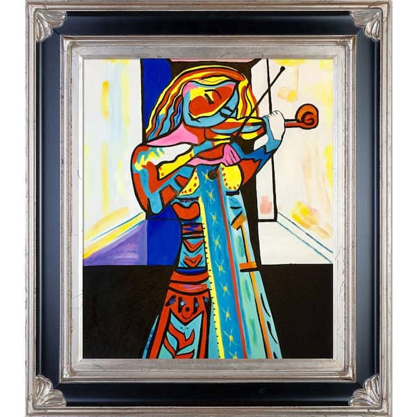 LA PASTICHE "Hay Diddle Diddle Reproduction with Corinthian Aged Silver Frame" by Nora Shepley Canvas Print