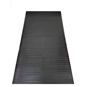 Floor Protector Clear 2 ft. 2 in. x 13 ft. Waterproof Non-Slip Clear Design Indoor Protector Runner Rug, Black