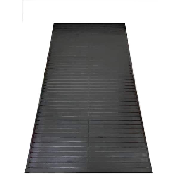 Ottomanson Floor Protector Clear 2 ft. 2 in. x 30 ft. Waterproof Non-Slip Clear Design Indoor Protector Runner Rug, Black