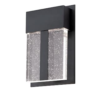 Cava II 1-Light Matte Black LED Outdoor Wall Sconce Light with Bubble Glass