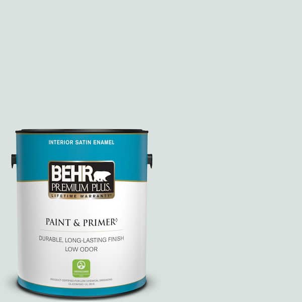 BEHR PREMIUM PLUS 1 gal. #730E-2 Sparkling Spring Satin Enamel Low Odor Interior Paint & Primer