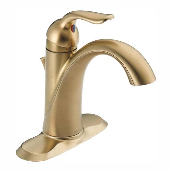 Delta Lahara Single Hole Handle, Champagne Bronze Bathroom Faucet