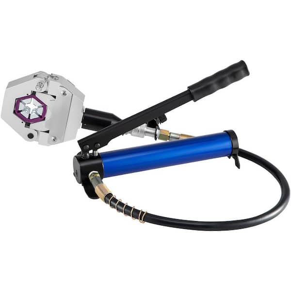 FS-7842B Manually Operated AC Hose Crimper Kit, Hydraulic Tool with 7 Dies, Manual Piston Valve for AC Repair