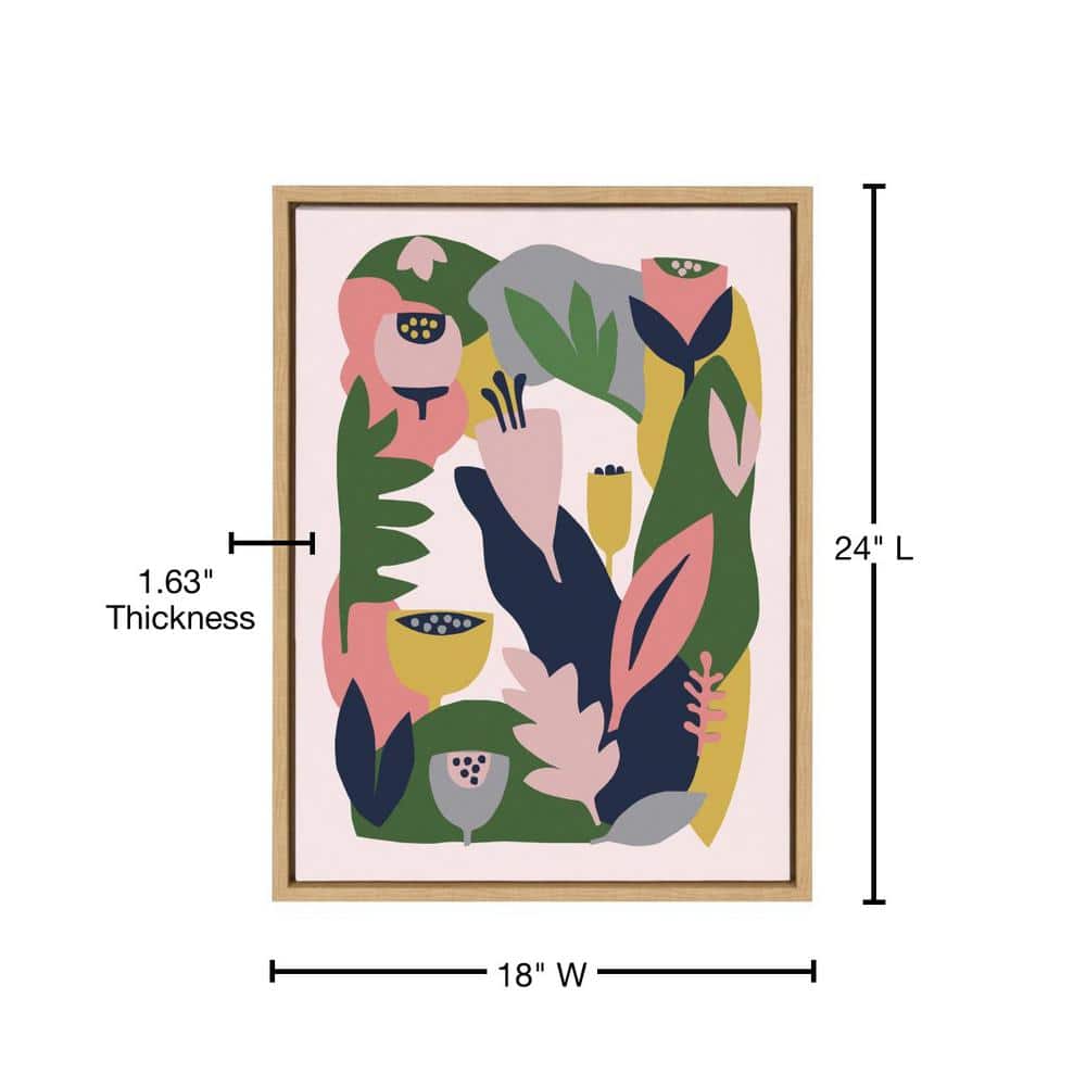 Myriam's Garden Colorful Framed Canvas Wall Art